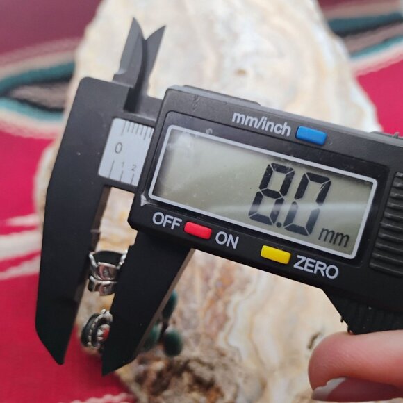 Turquoise & Coral Prickly Pear Cactus Pendant Sterling Silver Southwest Unisex - Picture 6 of 7